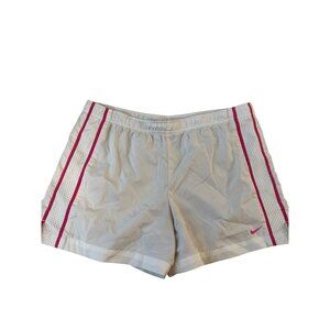 Nike Athletic White and Pink Athletic Shorts Women’s Size S Pre-Owned